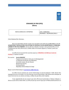 Demande de prix- RFQ - UNDP | Procurement Notices
