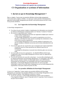 Les approches du knowledge management