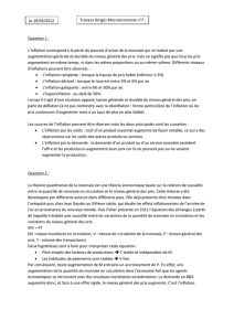 Travaux Dirigés Macroéconomie n°7 : Le 19/03/2012 Question 1 : L