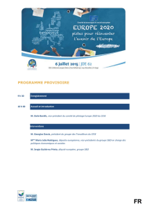 Programme de la conférence UE2020, 6 juillet