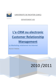 L*e-CRM ou electronic Customer Relationship Management