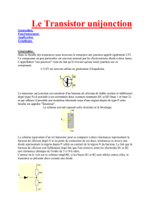 Le Transistor unijonction Généralités Fonctionnement Application
