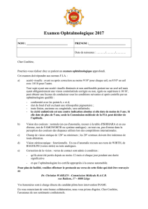 Examen Ophtalmologique 2017