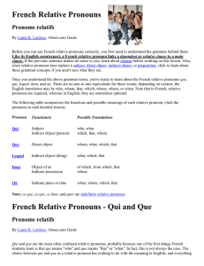 French Relative Pronouns