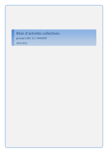 Bilan activités collectives 2010-2011