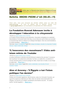 Bulletin ARCRE–PECRE nº 68 (20.03.14)