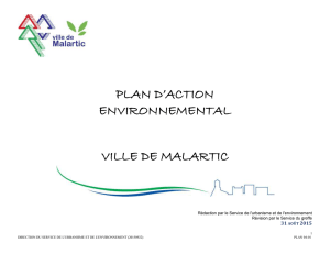 Plan d`action environnemental de la Ville de Malartic