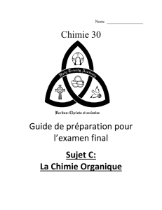 La Chimie Organique - Holy Trinity Academy