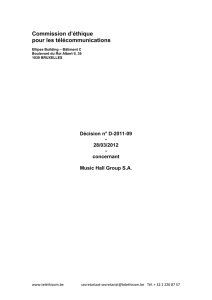 Décision n° D-2011-09 - 28/03/2012