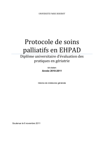 Protocole de soins palliatifs en EHPAD