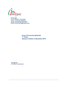 Cours d`économie générale 1° Partie Session Octobre à