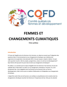 Fiche technique - Femmes et changements climatiques