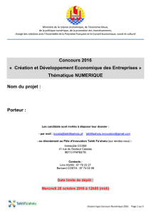 Dossier de candidature - Concours Numérique