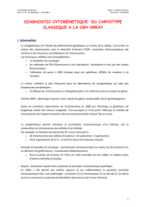 22 Diagnostic Cytogenetique par Caryotype classique a la CGH