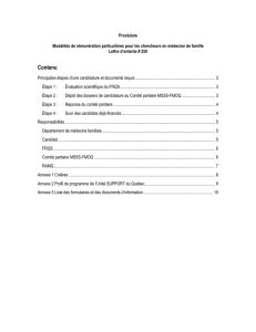 Procédure - Modalités de rémunération particulières pour les