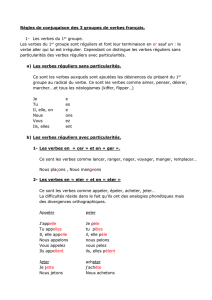 Règles de conjugaison sur les 3 groupes de verbes