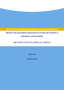 Implants articulaires de genou