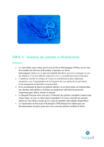 EBOLA : Isolation des patients et Désinfections