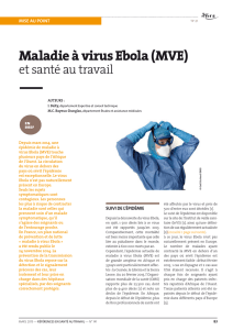 Maladie à virus Ebola (MVE) et santé au travail