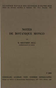 NOTES DE BOTANIQUE MONGO