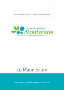 Le Magnésium - Académie Médicale Montaigne - E