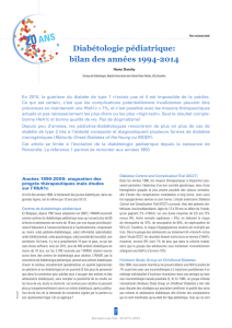 Diabétologie pédiatrique : bilan des années 1994-2014