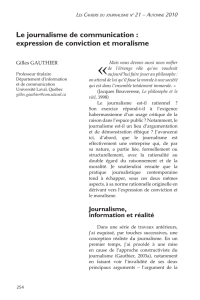 Le journalisme de communication : expression de conviction et