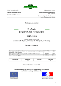 L`aménagement de la forêt de Régina-St Georges
