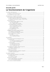 Le fonctionnement de l`organisme