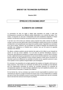 Corrigé - Economie et gestion