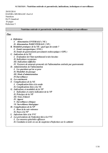 Nutrition entérale et parentérale