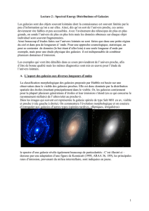 1 Lecture 2 : Spectral Energy Distributions of Galaxies Les galaxies