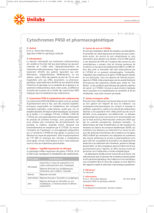 Cytochromes P450 et pharmacogénétique