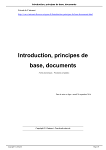 Introduction, principes de base, documents