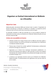 Organiser un festival international en Wallonie ou à Bruxelles