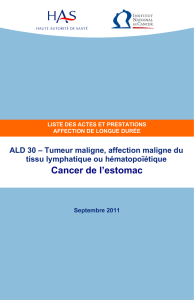 ALD cancer de l`estomac - Institut National Du Cancer