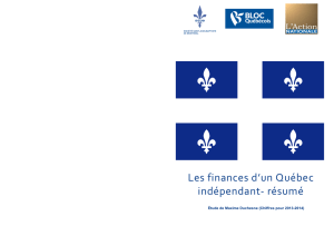 Les finances d`un Québec indépendant-‐ résumé