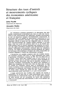 Structure des taux d`intérêt et mouvements cycliques des