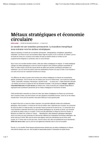 Métaux stratégiques et économie circulaire, Le Cercle