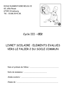 Cycle III – CE2 LIVRET SCOLAIRE : ELEMENTS EVALUES VERS