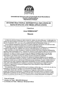 on some f`ractional differential equations in banach spaces