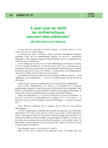 À quel type de vérité les mathématiques peuvent-elles