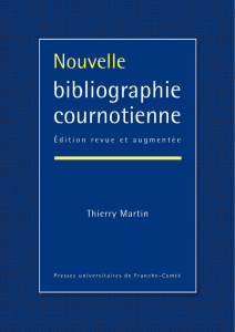 Nouvelle bibliographie cournotienne - Université de Franche