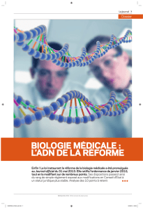 Biologie médicale : l`ADN de la réforme