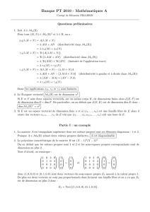 Banque PT 2010 - Mathématiques A