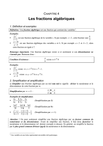 Fractions algébriques