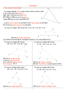 TRIANGLES 1. Pour prendre un bon départ • Ce triangle s`appelle