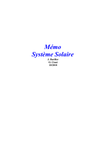 Mémo Système Solaire - ASTRO