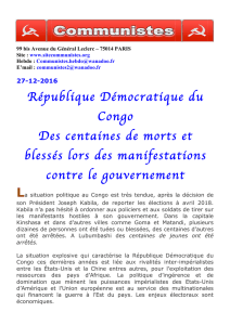 République Démocratique du Congo Des centaines de morts et