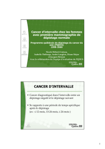 Cancer d`intervalle chez les femmes avec première